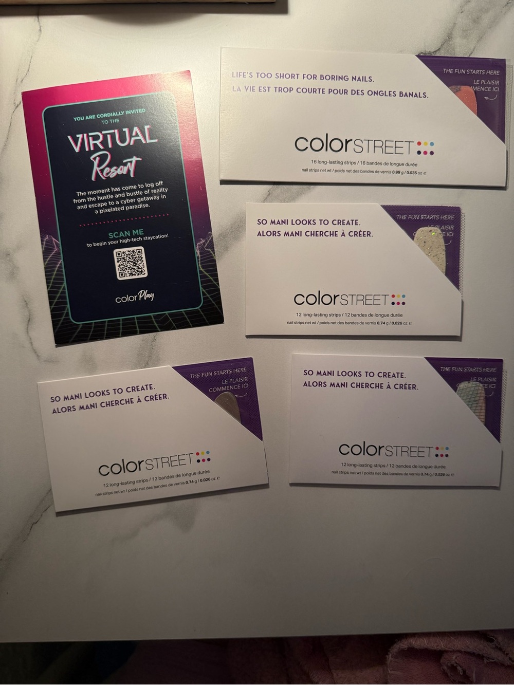 Color Street Virtual Resort Nail Strips - Purple & Teal Accent